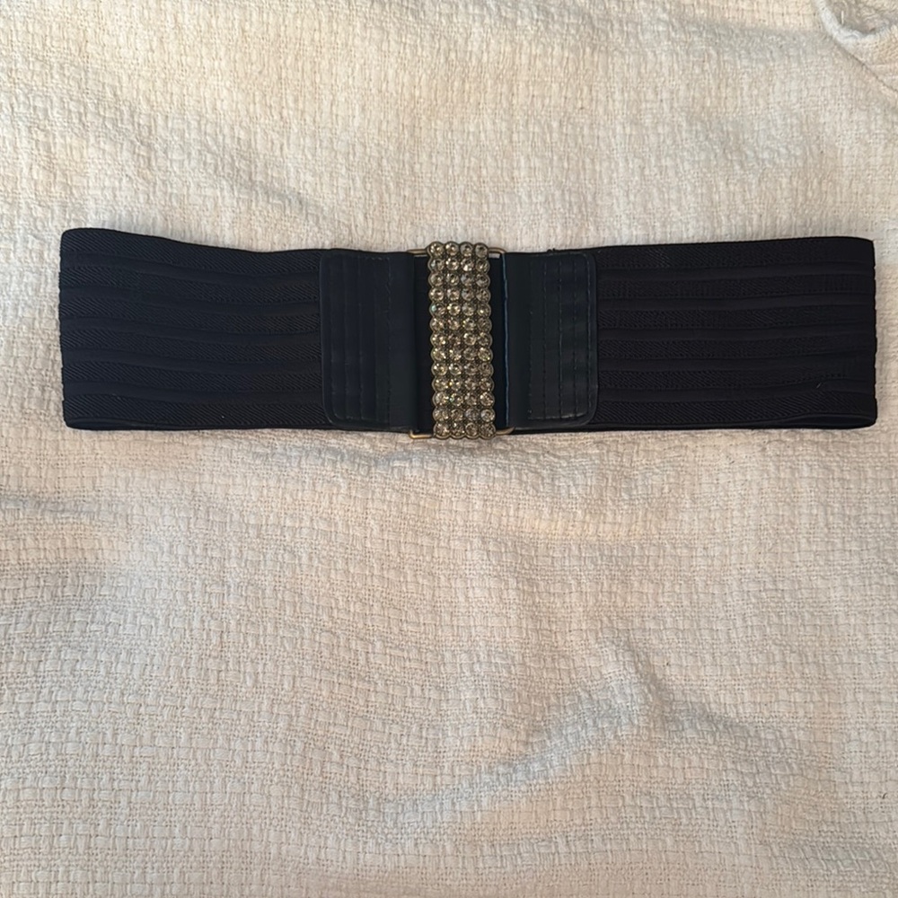 Elegant Black Belt with Gold Accents